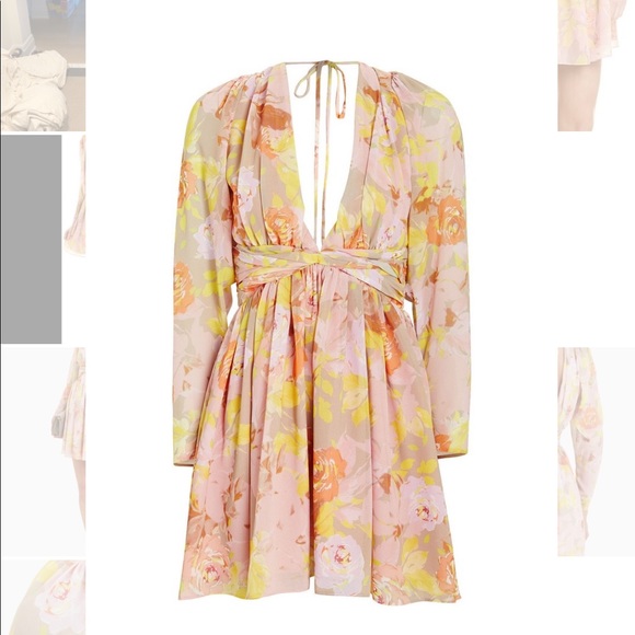 Ronny Kobo Alyson Floral Chiffon Dress Size Small - Picture 6 of 9